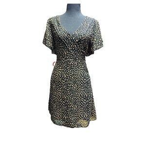 Urban Outfitters Black and Tan Flutter Sleeve Mini Dress Size Large
